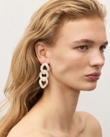 vanessa baroni new flat chain earring beige