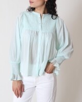 antik batik hita smocked blouse lichtblauw