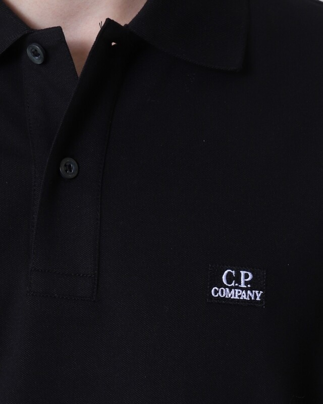 CP Company stretch piquet polo shirt ls zwart